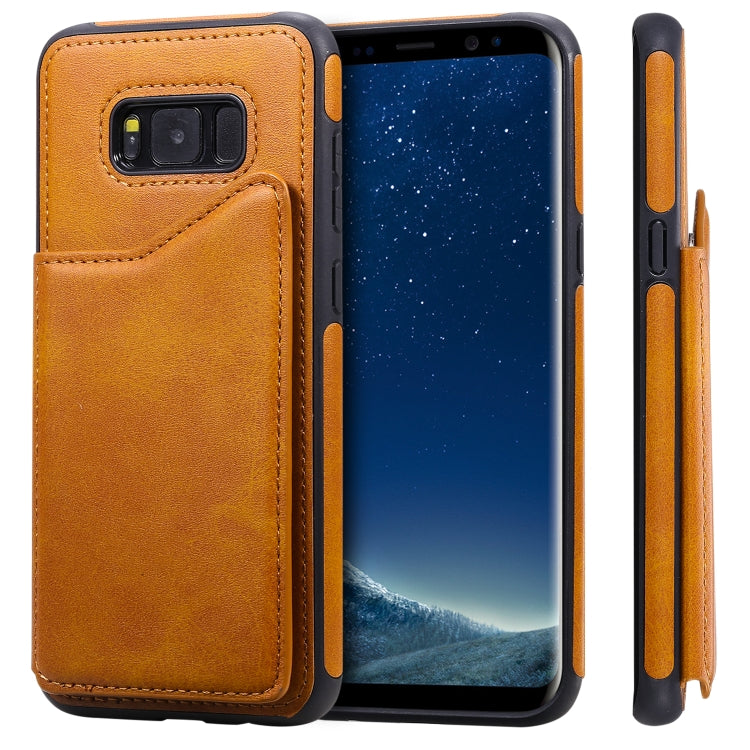 Shockproof Calf Texture Protective Case with Holder & Card Slots & Frame, For Galaxy S8+, For Galaxy S8, For Galaxy S9+, For Galaxy S9