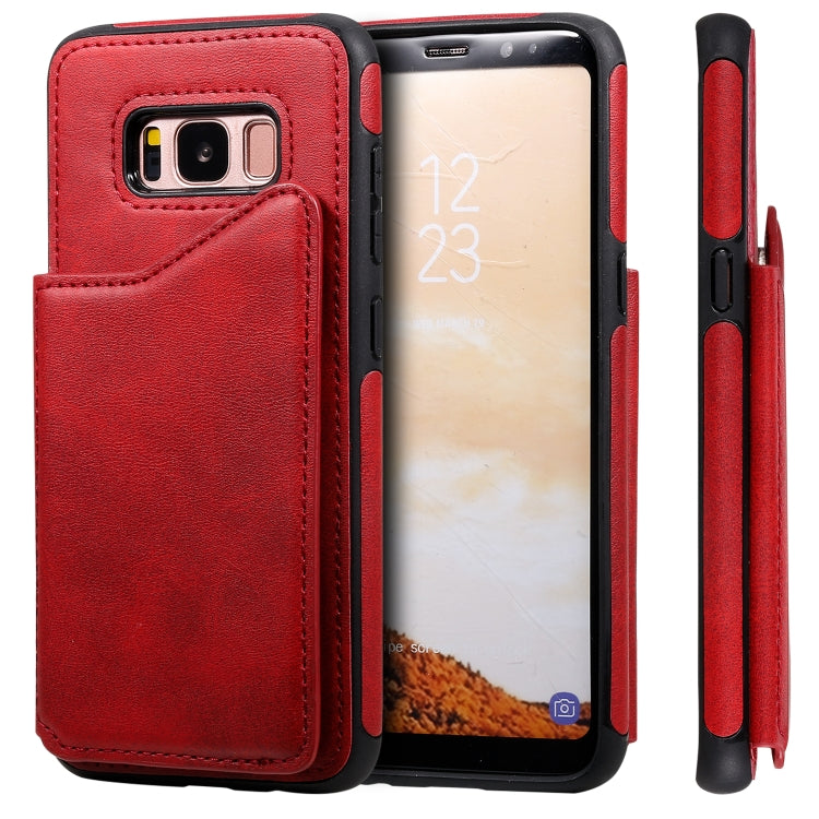 Shockproof Calf Texture Protective Case with Holder & Card Slots & Frame, For Galaxy S8+, For Galaxy S8, For Galaxy S9+, For Galaxy S9