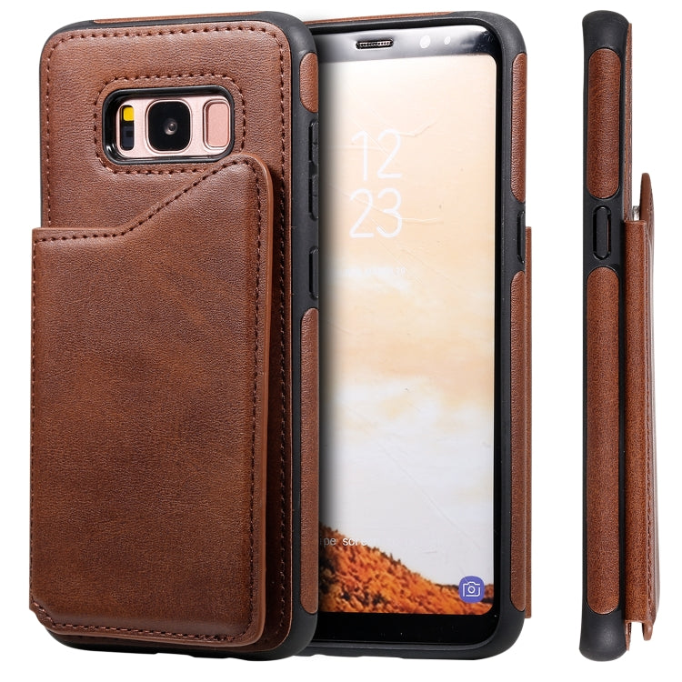 Shockproof Calf Texture Protective Case with Holder & Card Slots & Frame, For Galaxy S8+, For Galaxy S8, For Galaxy S9+, For Galaxy S9