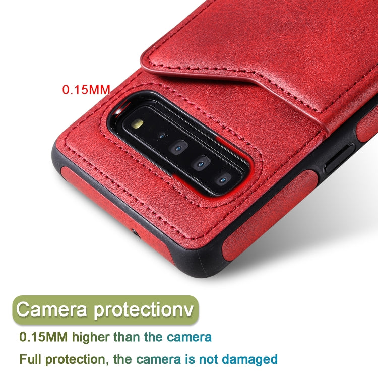 Shockproof Calf Texture Protective Case with Holder & Card Slots & Frame, For Galaxy S10 5G, For Galaxy S10e, For Galaxy S10+, For Galaxy S10
