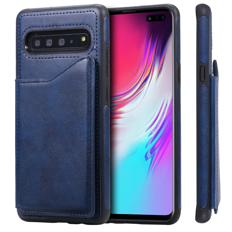 Shockproof Calf Texture Protective Case with Holder & Card Slots & Frame, For Galaxy S10 5G, For Galaxy S10e, For Galaxy S10+, For Galaxy S10
