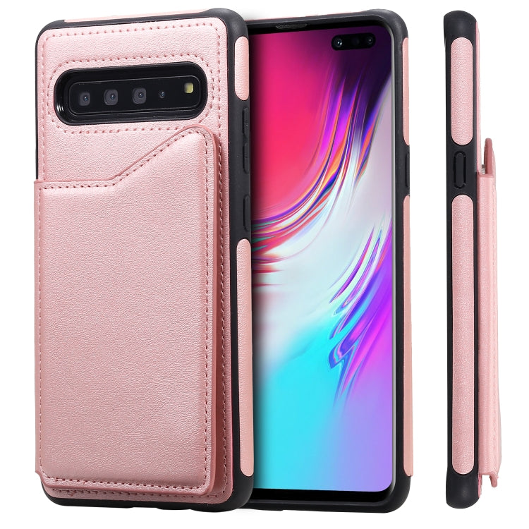 Shockproof Calf Texture Protective Case with Holder & Card Slots & Frame, For Galaxy S10 5G, For Galaxy S10e, For Galaxy S10+, For Galaxy S10