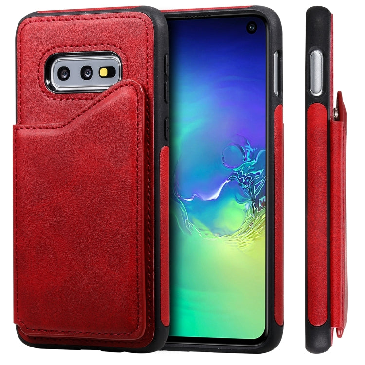 Shockproof Calf Texture Protective Case with Holder & Card Slots & Frame, For Galaxy S10 5G, For Galaxy S10e, For Galaxy S10+, For Galaxy S10