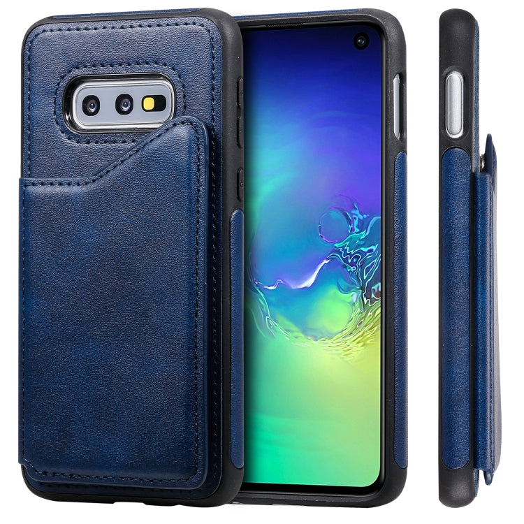 Shockproof Calf Texture Protective Case with Holder & Card Slots & Frame, For Galaxy S10 5G, For Galaxy S10e, For Galaxy S10+, For Galaxy S10