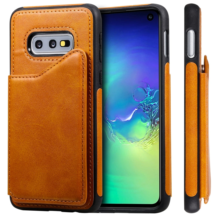 Shockproof Calf Texture Protective Case with Holder & Card Slots & Frame, For Galaxy S10 5G, For Galaxy S10e, For Galaxy S10+, For Galaxy S10