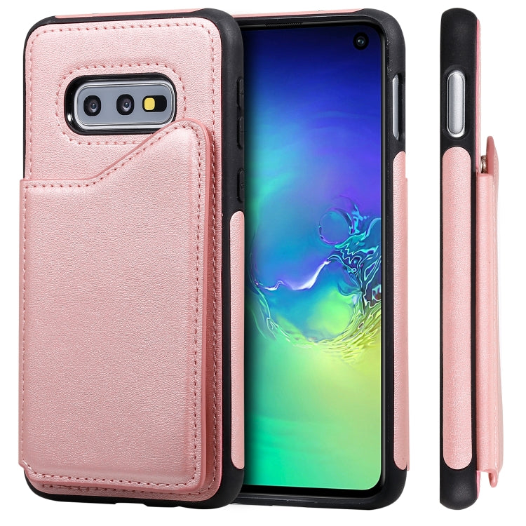 Shockproof Calf Texture Protective Case with Holder & Card Slots & Frame, For Galaxy S10 5G, For Galaxy S10e, For Galaxy S10+, For Galaxy S10