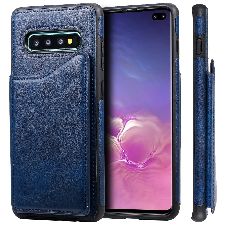 Shockproof Calf Texture Protective Case with Holder & Card Slots & Frame, For Galaxy S10 5G, For Galaxy S10e, For Galaxy S10+, For Galaxy S10