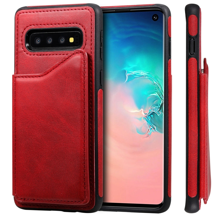 Shockproof Calf Texture Protective Case with Holder & Card Slots & Frame, For Galaxy S10 5G, For Galaxy S10e, For Galaxy S10+, For Galaxy S10