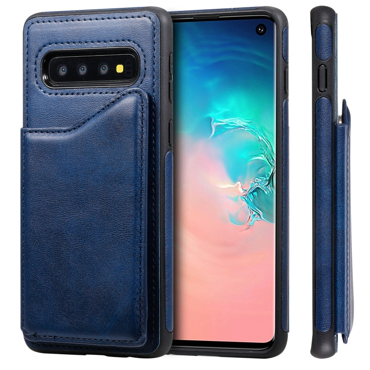Shockproof Calf Texture Protective Case with Holder & Card Slots & Frame, For Galaxy S10 5G, For Galaxy S10e, For Galaxy S10+, For Galaxy S10