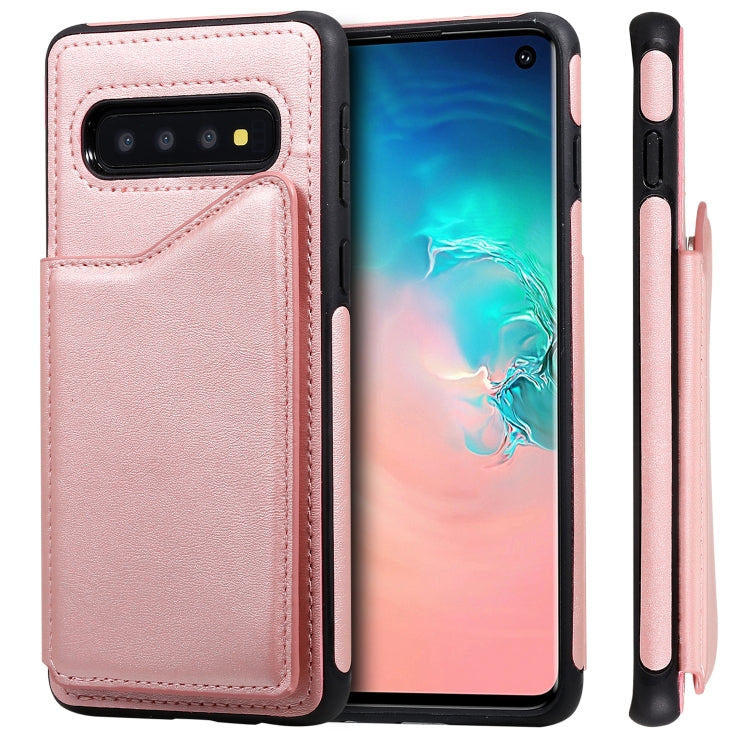 Shockproof Calf Texture Protective Case with Holder & Card Slots & Frame, For Galaxy S10 5G, For Galaxy S10e, For Galaxy S10+, For Galaxy S10
