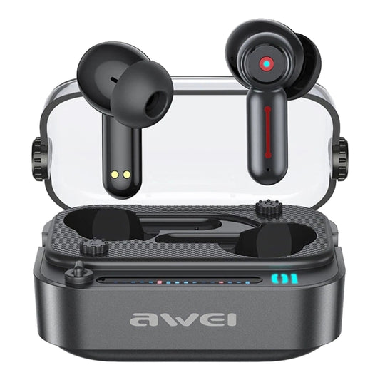 awei T58 wireless gaming Bluetooth earbuds with charging case, white
