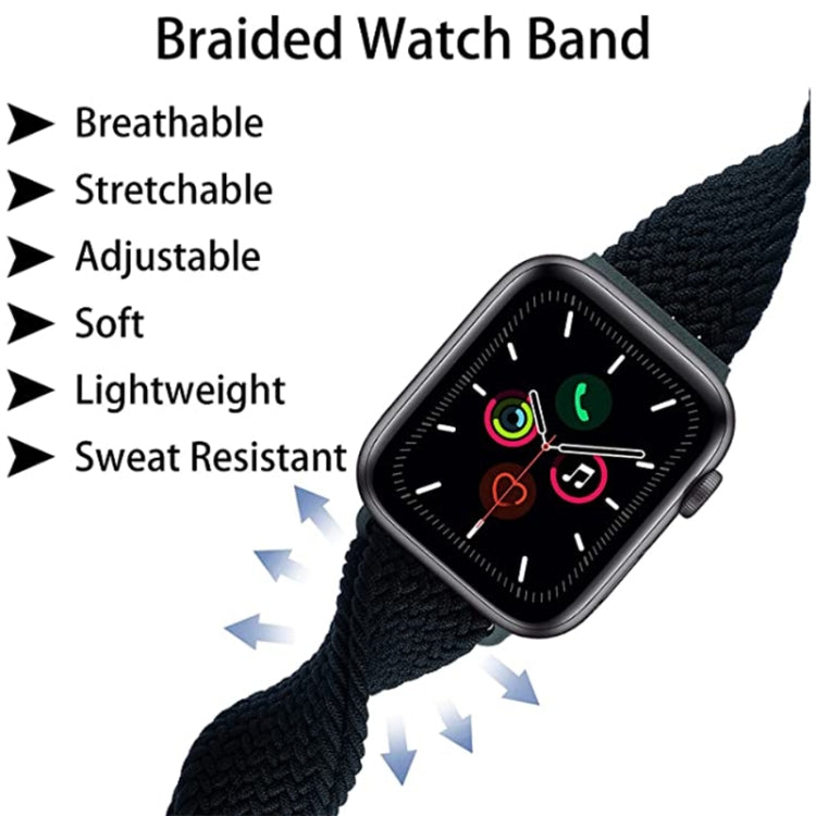 Buckle Nylon Braided Watch Band, For Apple Watch Ultra 49mm / Series 8&7 45mm / SE 2&6&SE&5&4 44mm / 3&2&1 42mm