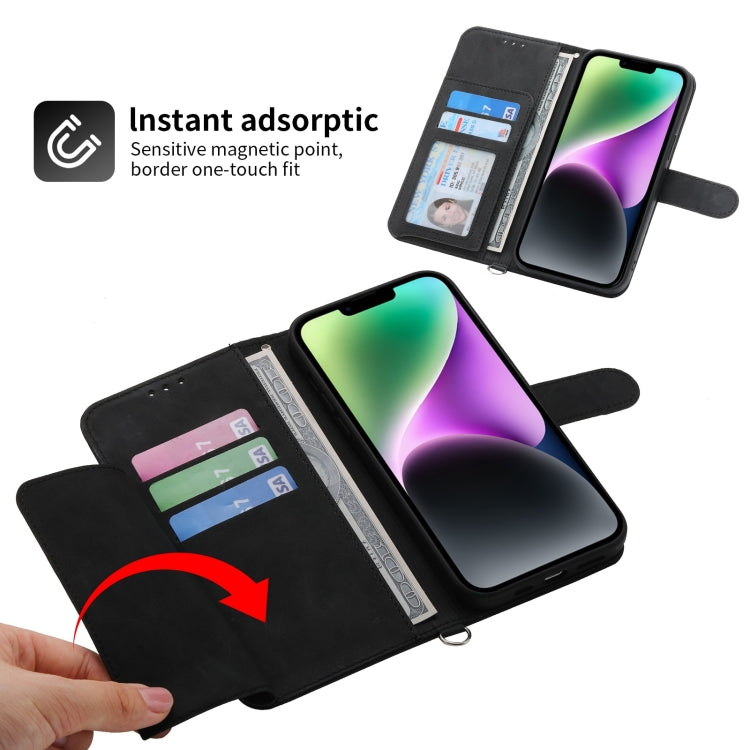 Skin-feel Flowers Embossed Wallet Leather Phone Case