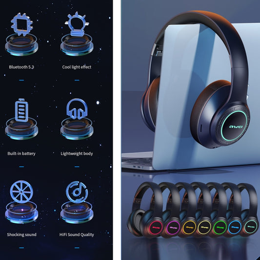 awei A300BL headset showcasing foldable construction and long-lasting battery performance