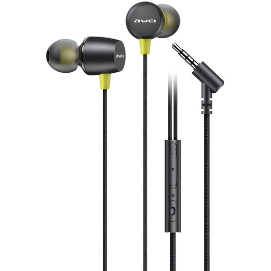 awei L5 mini stereo in-ear earphones with 1.2m cable, compact wired design for smartphones