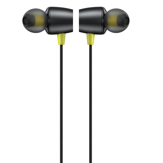 Close-up of awei L5 earphone driver and ergonomic in-ear fit with secure ear loop