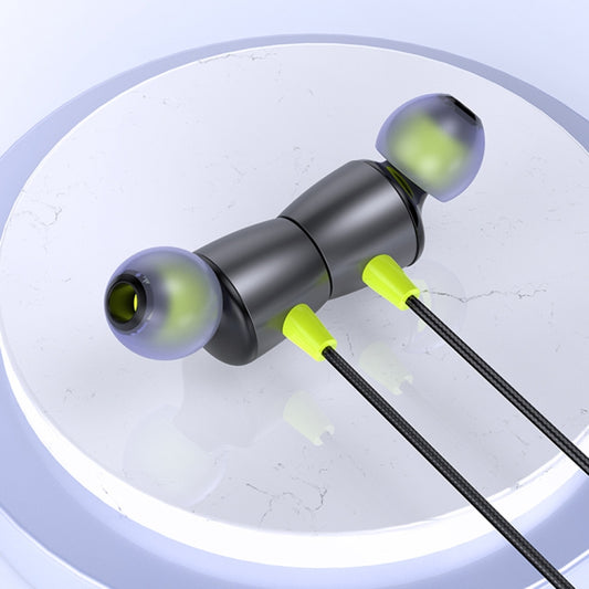 awei L5 mini earbuds in-use with smartphone, ideal portable audio for travel and commute