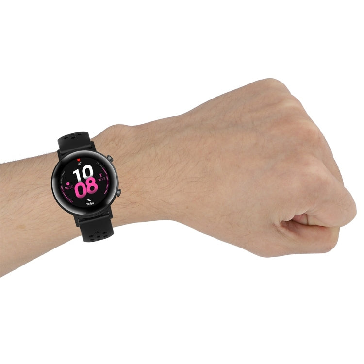 20mm Clasp Solid Color Sport Wrist Strap Watchband, For Huawei Watch GT2 42MM, For Galaxy Watch Active2 / Active