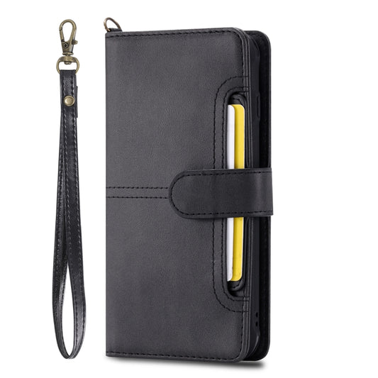 Detachable wallet design showing multiple card compartments and cash pocket