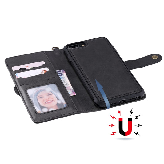 iPhone 11 secured in leather case with kickstand holder position