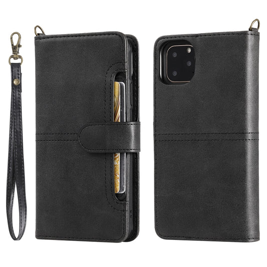 iPhone 11 Pro Max magnetic leather flip case with card slots and kickstand holder