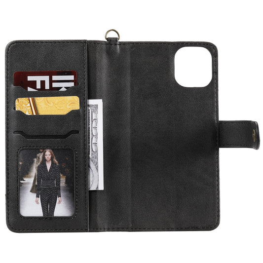 Multifunctional iPhone 11 Pro Max leather case with removable magnetic wallet insert