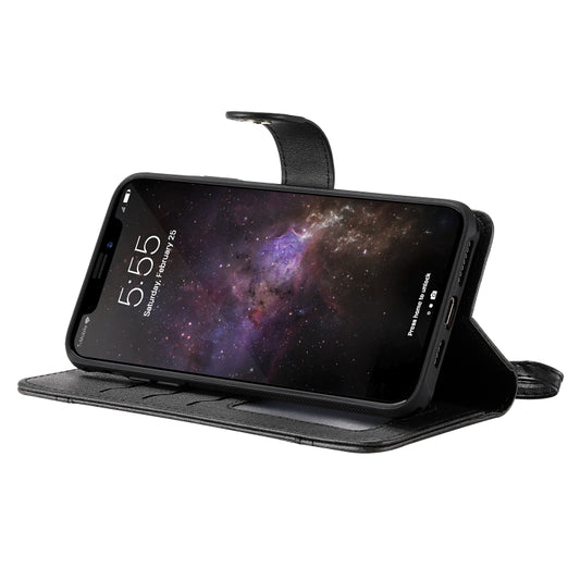 iPhone 11 Pro Max protective case showing interior card slots and phone holder feature