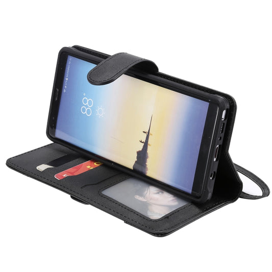 Samsung Galaxy phone case interior revealing card slots, cash pocket, and ID window