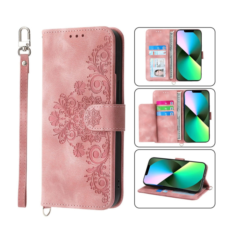 Skin-feel Flowers Embossed Wallet Leather Phone Case, Series 1