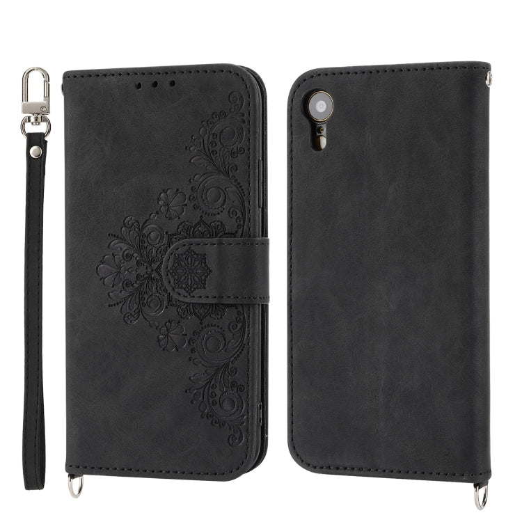 Skin-feel Flowers Embossed Wallet Leather Phone Case, Series 1