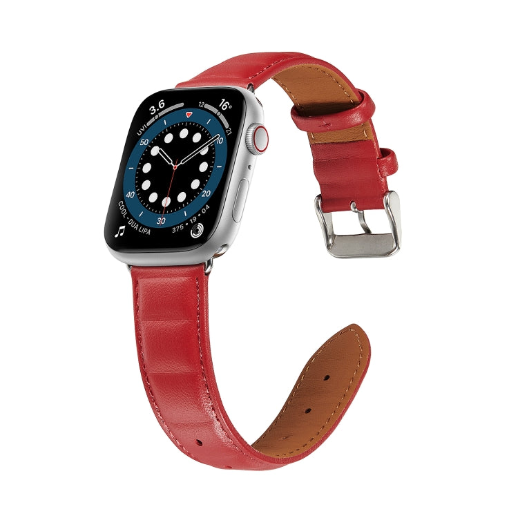 Genuine Leather Watch Band, For Apple Watch Ultra 49mm / Series 8&7 45mm / SE 2&6&SE&5&4 44mm / 3&2&1 42mm, For Apple Watch Series 8&7 41mm / SE 2&6&SE&5&4 40mm / 3&2&1 38mm