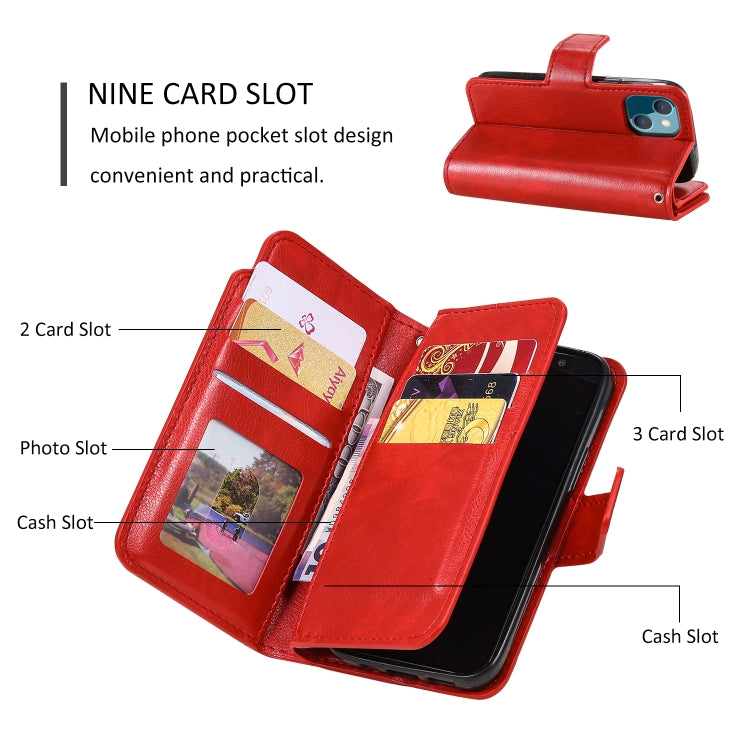 9 Card Tri-Fold Wallets Leather Phone Case