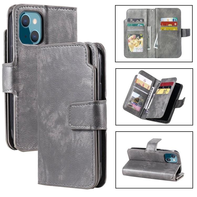 9 Card Tri-Fold Wallets Leather Phone Case