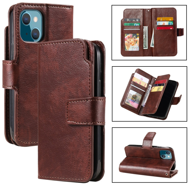 9 Card Tri-Fold Wallets Leather Phone Case