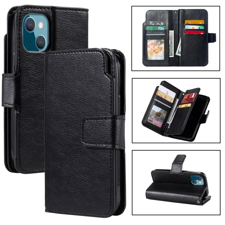 9 Card Tri-Fold Wallets Leather Phone Case