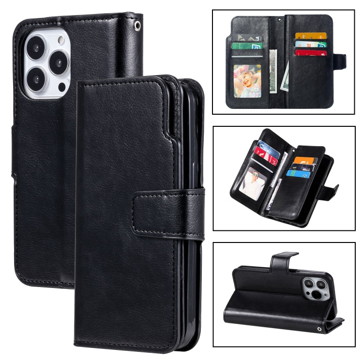 9 Card Tri-Fold Wallets Leather Phone Case
