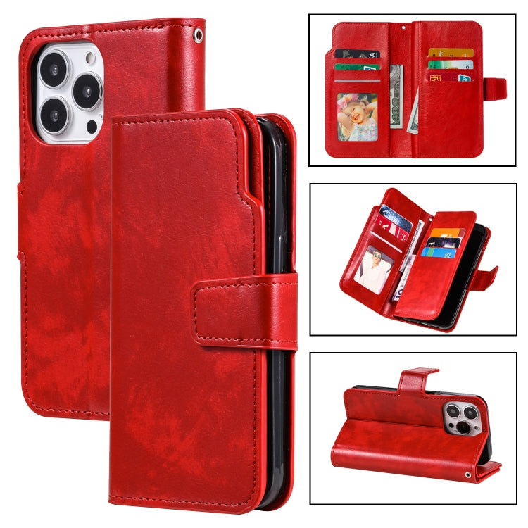 9 Card Tri-Fold Wallets Leather Phone Case
