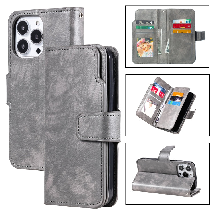 9 Card Tri-Fold Wallets Leather Phone Case