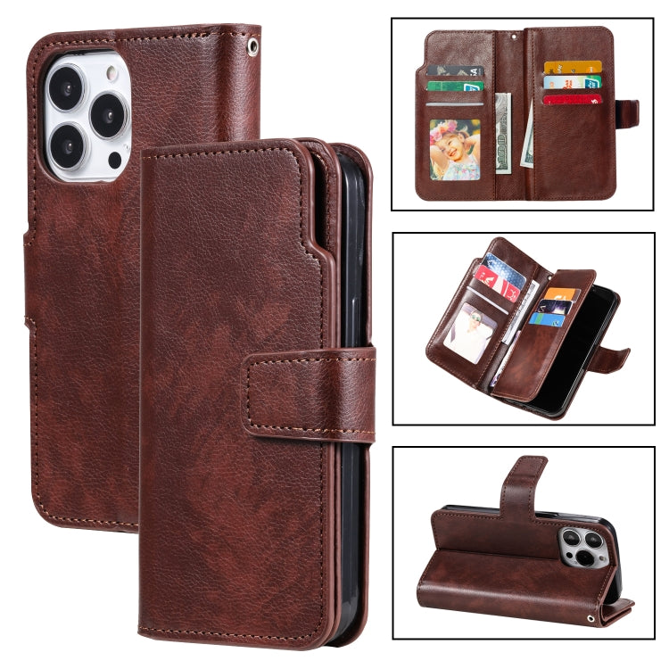 9 Card Tri-Fold Wallets Leather Phone Case
