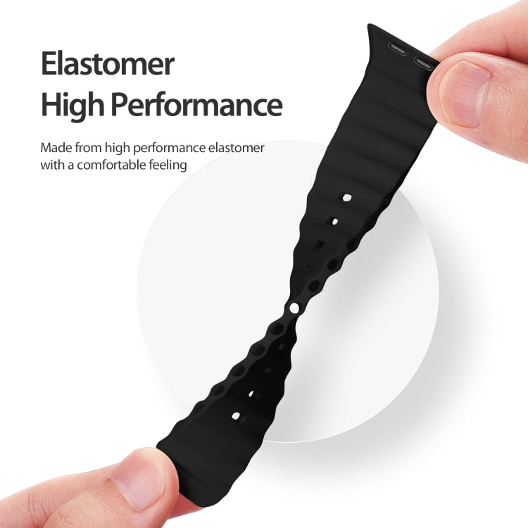 DUX DUCIS Sea Wave Silicone Watch Band For Apple Watch, Series 8&7 45mm / SE 2&6&SE&5&4 44mm / 3&2&1 42mm, Series 8&7 41mm / SE 2&6&SE&5&4 40mm / 3&2&1 38mm