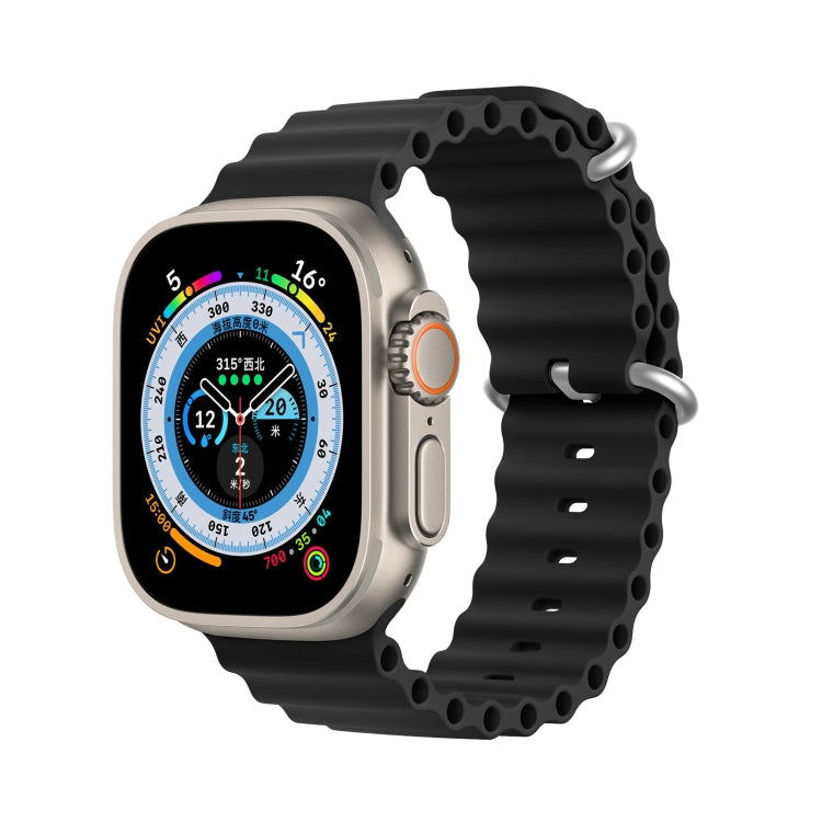 DUX DUCIS Sea Wave Silicone Watch Band For Apple Watch, Series 8&7 45mm / SE 2&6&SE&5&4 44mm / 3&2&1 42mm, Series 8&7 41mm / SE 2&6&SE&5&4 40mm / 3&2&1 38mm