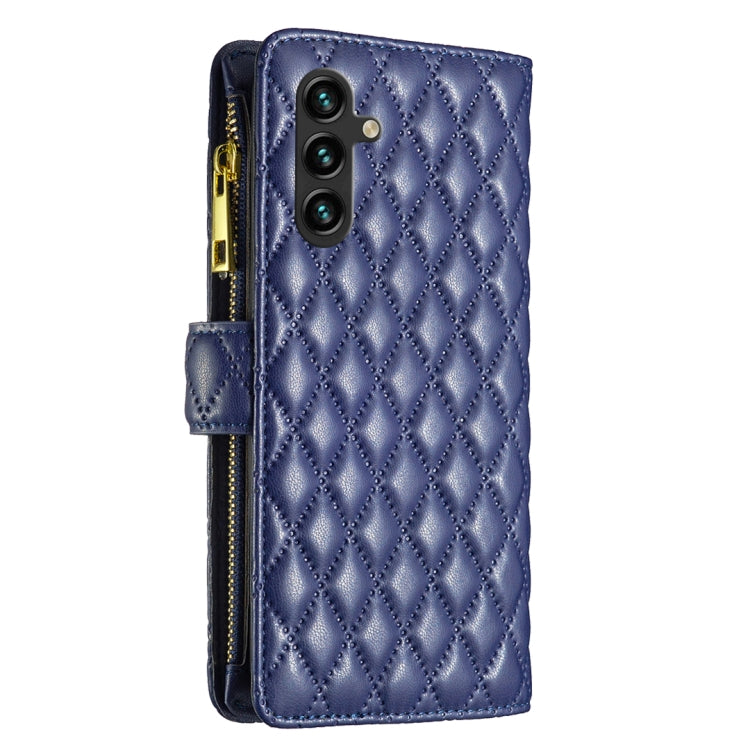 Diamond Lattice Zipper Wallet Leather Flip Phone Case