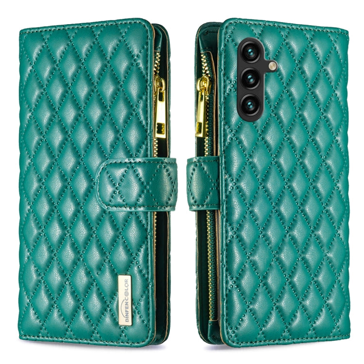 Diamond Lattice Zipper Wallet Leather Flip Phone Case