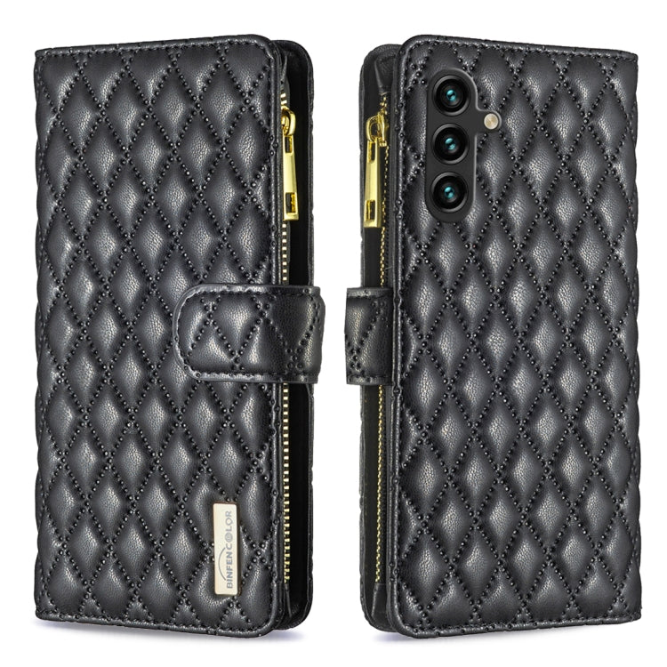 Diamond Lattice Zipper Wallet Leather Flip Phone Case