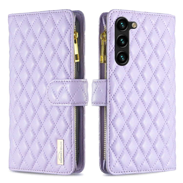 Diamond Lattice Zipper Wallet Leather Flip Phone Case