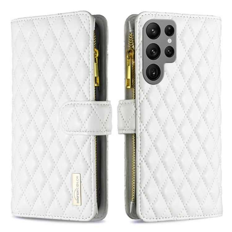 Diamond Lattice Zipper Wallet Leather Flip Phone Case