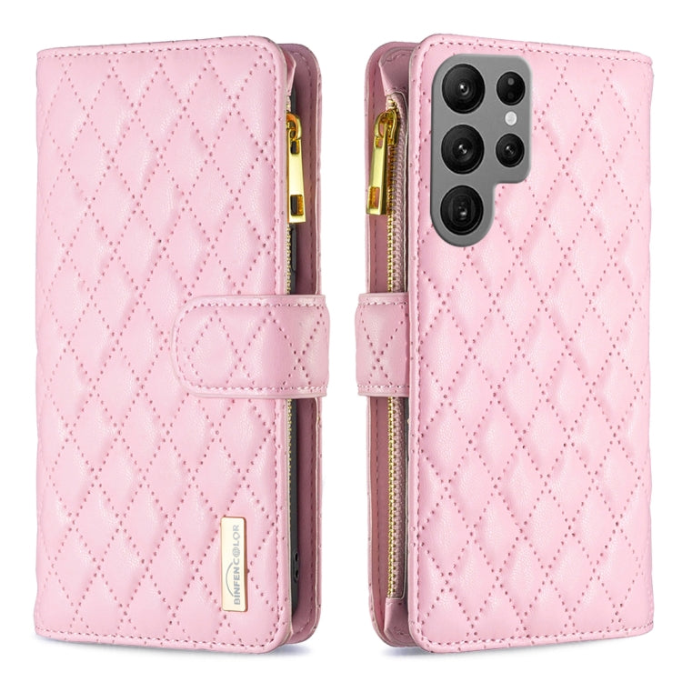Diamond Lattice Zipper Wallet Leather Flip Phone Case