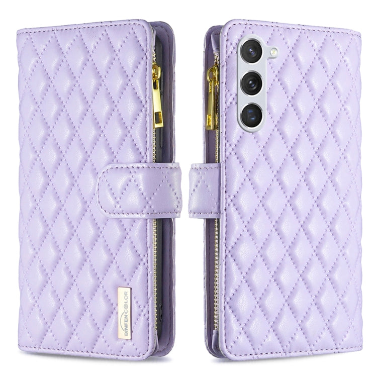 Diamond Lattice Zipper Wallet Leather Flip Phone Case