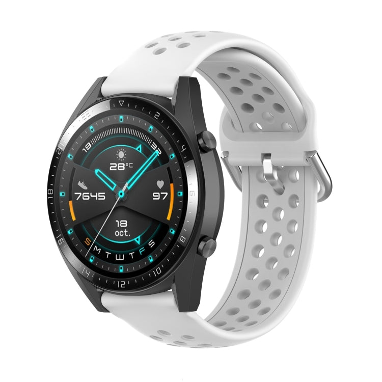 For Huawei Watch GT 46mm / 42mm / GT2 46mm 22mm Clasp Solid Color Sport Wrist Strap Watchband