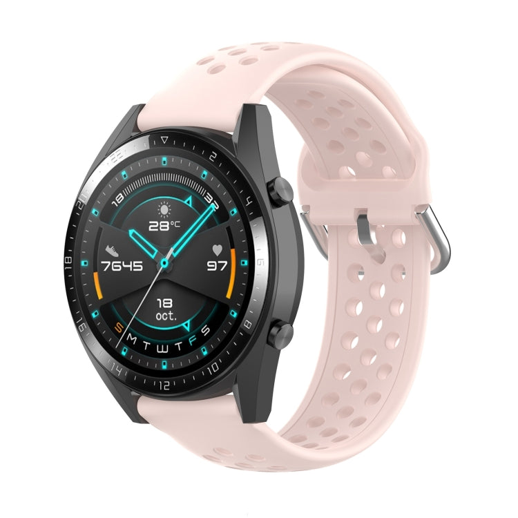 For Huawei Watch GT 46mm / 42mm / GT2 46mm 22mm Clasp Solid Color Sport Wrist Strap Watchband